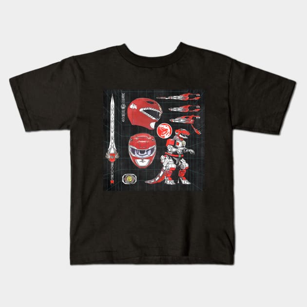 Red Power Weapons Kids T-Shirt by creativespero